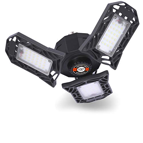 LED Garage Lights,60W Garage Ceiling Light with 3 Adjustable Panels